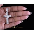 thumbnail image 4 of Diamond Celebrity's New Cross Women's 925 White Silver 2.0ct VVS D Clr. Moissanite Baguette For Men, 4 of 12