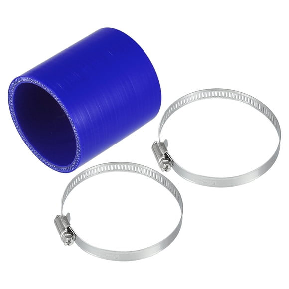 Unique Bargains 1 Set 65mm 2.56' ID 76mm 2.99' Length 0° Blue Car Silicone Hose with Clamps