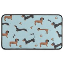 Dachshund Footprint Bone Door Rugs,Washable Non Slip Door Mats Indoor,Decorative Door Mats,Entry Mat Indoor for Entrance,Bedroom,Kitchen,Bathroom,30"x17"
