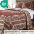 thumbnail image 6 of Superior 3-Pieces High-Durability Cotton-Blend Bedspread Set, Queen, Berry Red, 6 of 9