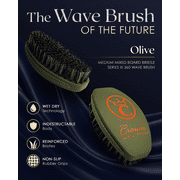 Crown Quality Products 360 Sport Wave Caesar 2.0 Boar Bristle Hairbrush, Medium, Triple Black - Non-Slip Grip, Waterproof Design - The Ultimate 360 Wave Brush