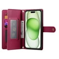 thumbnail image 6 of Crossbody for iPhone 13 Phone Case Wallet with Card Slots Zipper Pocket, PU Leather Magnetic Shoulder Strap Purse Cover with Flip Kickstand for iPhone 13 Women Girls, Red, 6 of 10