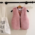 thumbnail image 6 of Girls Sherpa Fleece Vest Outerwear Kids Sleeveless Winter Thick Warm Waistcoat Jacket Faux-Fur Vest Tops, 6 of 6