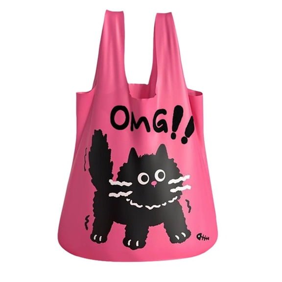 Trash Bags with Handles, Large Capacity Thick Garbage Bags for Kitchen, Durable Pink Waste Bags (1 Piece)