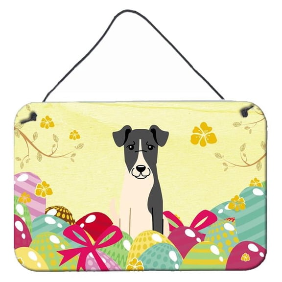 Easter Eggs Smooth Fox Terrier Wall or Door Hanging Prints