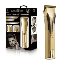Cutting Edge Hypoallergenic T-Blade Hair Trimmer for Men, with LCD Indicator & 4 Guide Combs, Gold