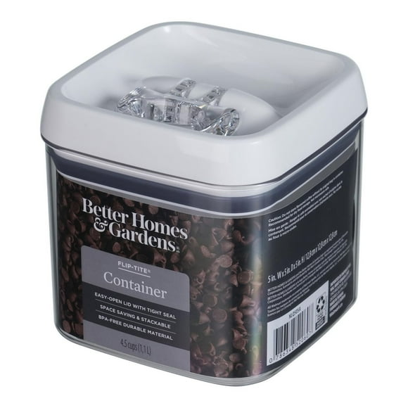 Better Homes & Gardens 4.5-Cup Flip-Tite Square Food Storage Canister