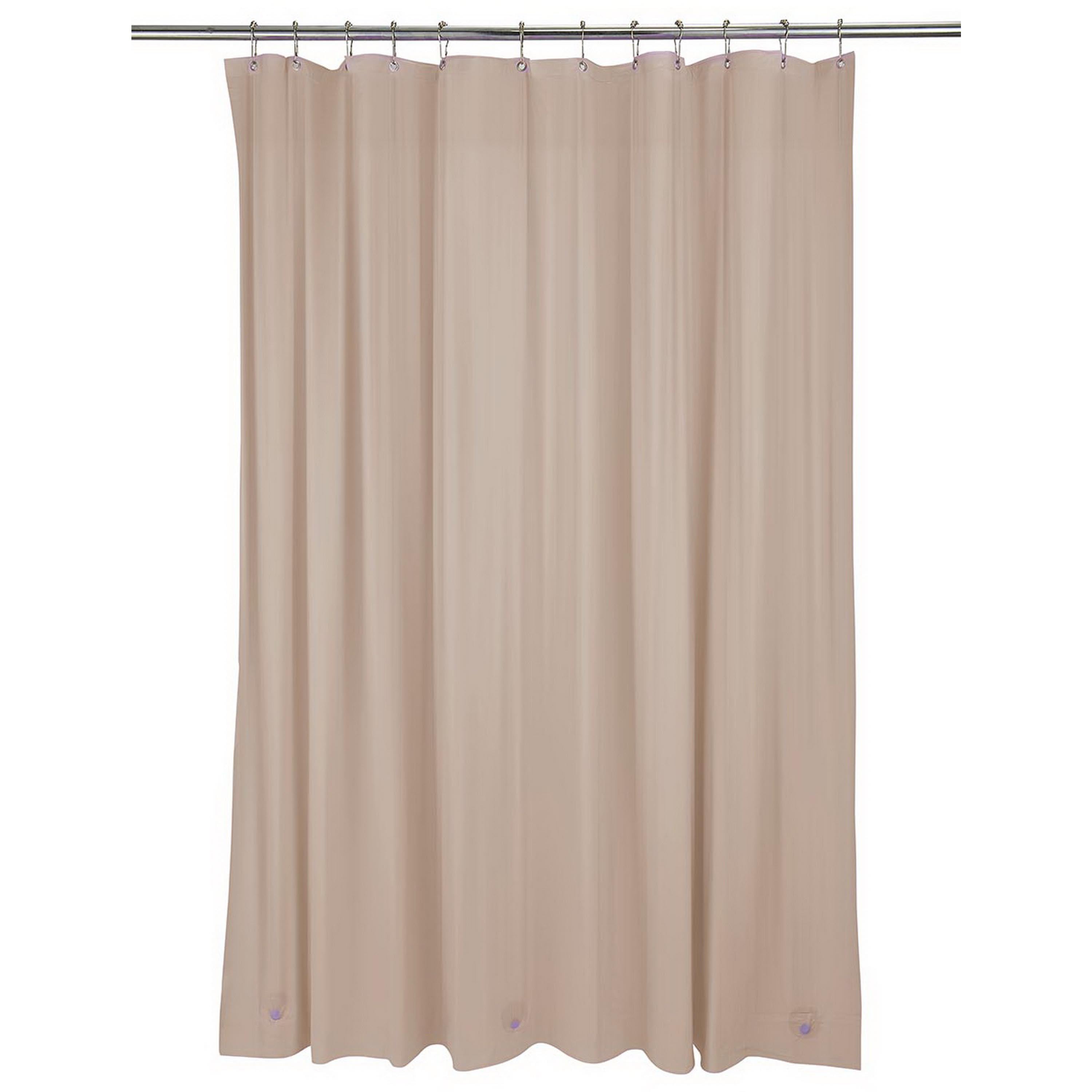 Bath Bliss 2 Pack PVC 70" x 72" Heavy Grommet Bathroom Shower Liner in Solid Taupe