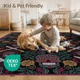 thumbnail image 4 of ODIKA 9'x12' Washable Area Rug Gothic Horror Skull Spooky Motif Halloween Witchy Witch Ghost Flowing Dynamic for Dining Room, Basement, Large Office, Non-Slip Chair-Friendly, 4 of 7