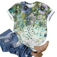 thumbnail image 5 of ICHUANYI Women's Short Sleeves Round Neck T Shirt Fashion Summer Floral Print Regular Tops, 5 of 5