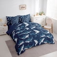 thumbnail image 3 of Feelyou Blue Shark Animal Bedding Comforter Set 7pcs, Sealife Child Full Bedding Set, 3 of 8