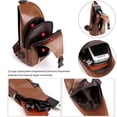 thumbnail image 4 of Mochila bandolera de piel para hombre con puerto USB, 4 of 8