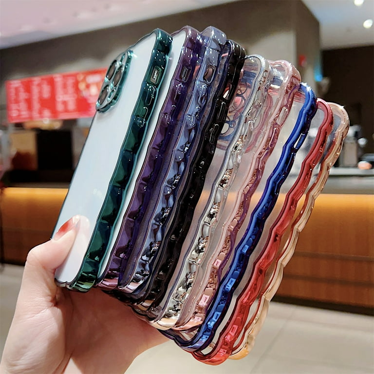 Color Frame Plating Back Clear Phone Case For iPhone 13 Pro Max 12 11 XR X  8 7 6