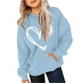 thumbnail image 5 of YunPes Boys Girls Heart Hooded Sweatshirts Comfy Oversized Fleece Pullover Sweatshirt Kids Fall Winter Long Sleeve Trendy Hoodies, 5 of 5