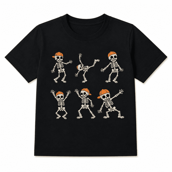 MAWOTEA Black T-shirt for Kids.Ideal Gift for Halloween,Size 3-13Years