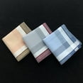 thumbnail image 6 of Cotton Men Handkerchiefs Grandfathers 16inch Gentlemen Pocket Square Hankies Style F 3Pcs, 6 of 8