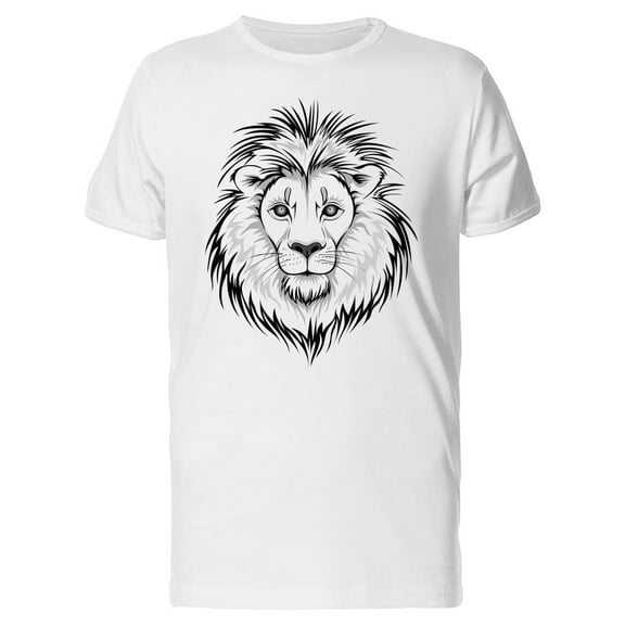 Black Outlines Of Lion T-Shirt Men -Image by Shutterstock, Male 4X-Large