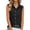 Black, variant on Women's Button Down Shirts Lapel Sleeveless Work Blouses Collared Tank Tops