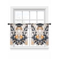 thumbnail image 6 of Watercolor Leaves Sheer Curtains for Living Room Bedroom Country Retro Botanical Vines Plants Sheer Curtains 54 Inch Long 2 Panels Set Light Filtering Curtain Window Treatments Drapes for Dining Room, 6 of 6