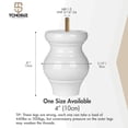 thumbnail image 4 of TCHOSUZ 4 inch / 10cm Wooden Furniture Legs, Pack of 4 White Solid Wood Turned DIY Replacement Bun Feet with M8 Hanger Bolts & T-Nuts or Sofa Couch Cabinet Recliner Ottoman Riser, 4 of 6