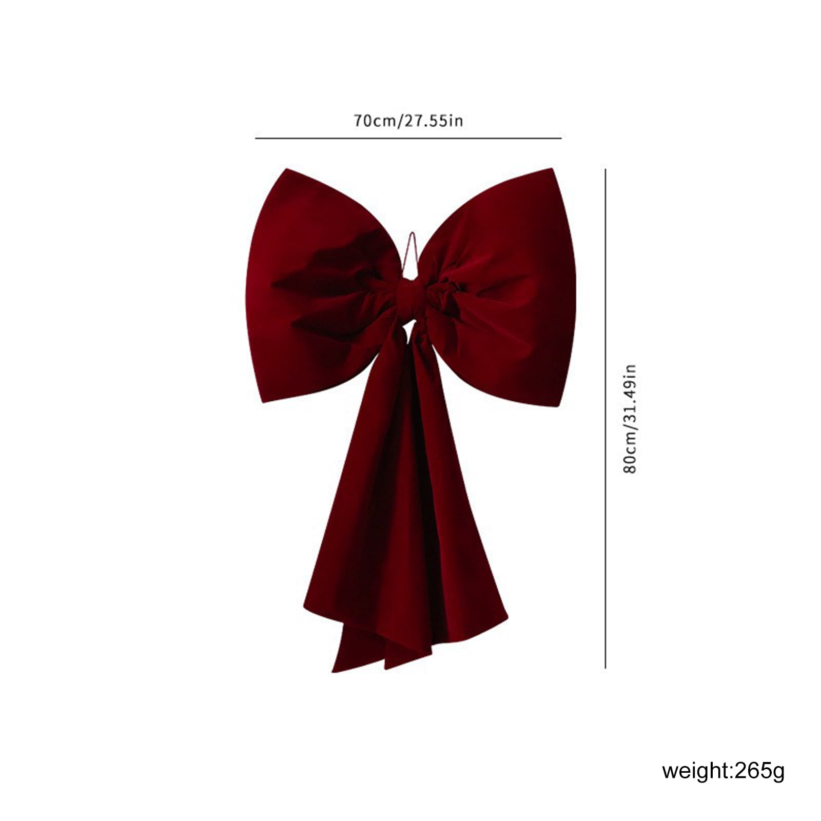 Red Christmas Bows Outdoor Decorations, Large Christmas Tree Topper Bow, Velvet Wreath Bow for Xmas Home Front Door Decor