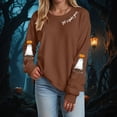thumbnail image 2 of Towmus Pumpkin-Sweatshirt Halloween Crewneck Shirt Cute Ghost Graphic Printed Long Sleeve Loose Pullover Tops, 2 of 5