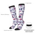 thumbnail image 4 of Naloa music Skull record mike Thigh High Socks Extra Long Stretchy Sock Women Over Knee High Opaque Stocking Daily Wear, 4 of 6