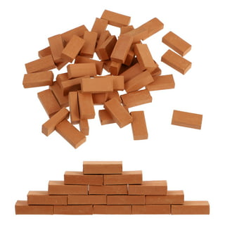 100Pcs Mini Red Miniature Bricks Model Brick Wall Small Bricks,for Crafts  Realistic Fake Bricks Mini Blocks for Dollhouse Mini Garden  Accessories(1/25