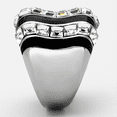 thumbnail image 4 of Luxe Jewelry Designs Black Stainless Steel Women's Ring with Top Grade Crystals - Size 5 (Pack of 2), 4 of 4