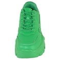 thumbnail image 4 of Berness Women Chunky Platform Sneakers Lace Up Fashion Trainers Thick Sole Casual Walking Light Weight Shoes BLAIR Green 5, 4 of 6