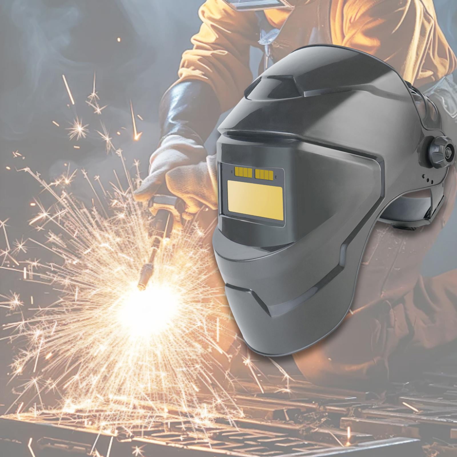 funtasica Auto Darkening Welding Helmet Protector Equipment Breathable Protection Supplies Adjustable Convenient Professional Cover Gold