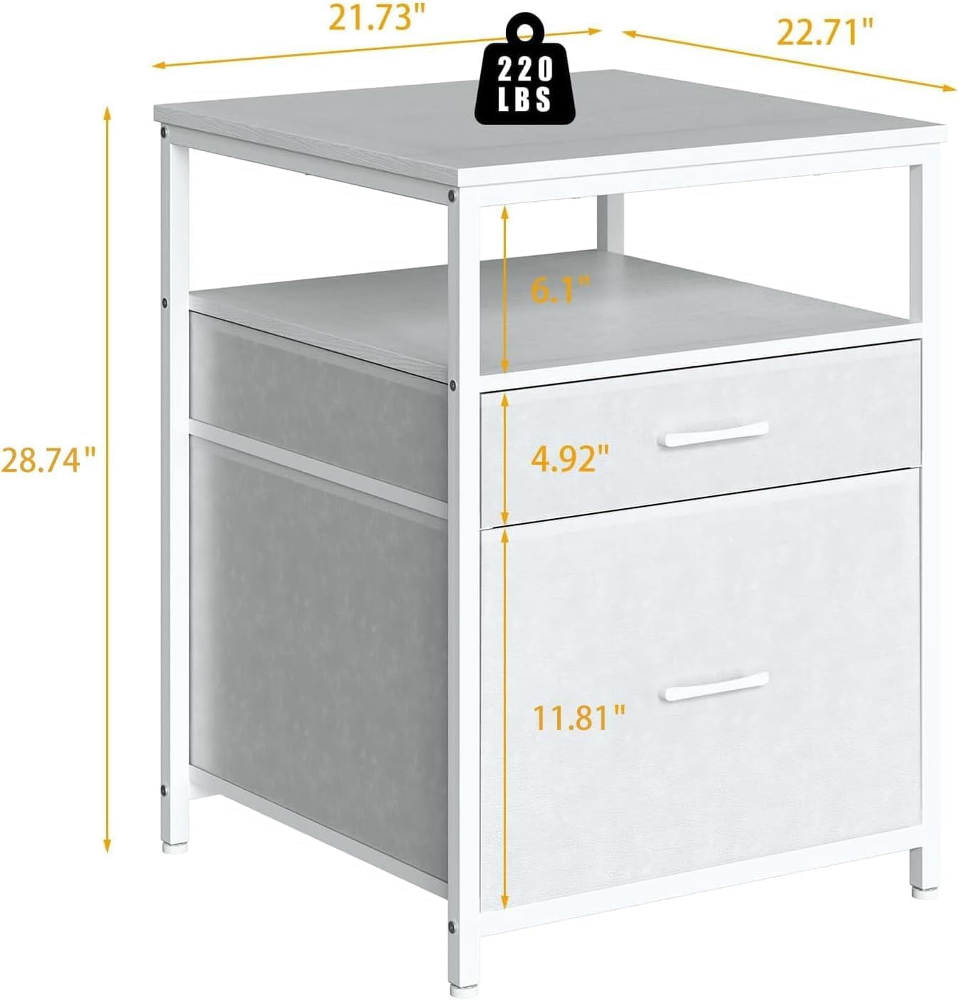 Mini Fridge Stand with 3 Storage, Mini Fridge Cabinet, Beverage Fridge Table, Heavy Duty 18.11" L* 18.11" W Tabletop, for Dorm, Apartment,Office, Bedroom