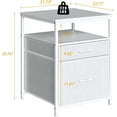 thumbnail image 2 of Support de Mini-Frigo avec 3 Rangements, Armoire de Mini-Frigo, Table de Frigo pour Boissons, Plateau Robuste 21,3 Pouces L* 22,7 Pouces L, pour Dortoir Appartement Bureau Chambre Blanc HB01BXW, 2 of 7