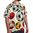 thumbnail image 2 of Football Men's Short Sleeve Poplin Shirt with Spread Collar Tops, Casual Printed Button Down, Summer Beach Shirt for Men - Unisex, Stylish Men's Shirts, 2 of 6