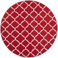 thumbnail image 2 of Safavieh Dhurries Jona Geometric Area Rug, Red/Ivory, 6' x 6' Round, 2 of 8