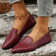 thumbnail image 2 of Miluxas Women Flats Shoes Women Breathable Thin Soft Soled Pointed Toe Dress Shoes Comfortable Slip on Shoes Wine 5.5(36), 2 of 9