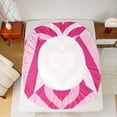 thumbnail image 5 of Manfei Romantic Love Heart Queen Sheet Sets, Pink Stripes Abstract Flat Sheet, Kawaii Cute Cartoon Queen Fitted Sheet, Microfiber Bedroom Decor, 4pcs, 5 of 7