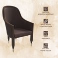 thumbnail image 5 of LeisureMod Dining Chair Kitchen Room Accent Modern Assembled Armchairs Upholstered in Leather with Rubberwood Frame and Legs with Gold Caps Belle Collection in Dark Brown, 5 of 12