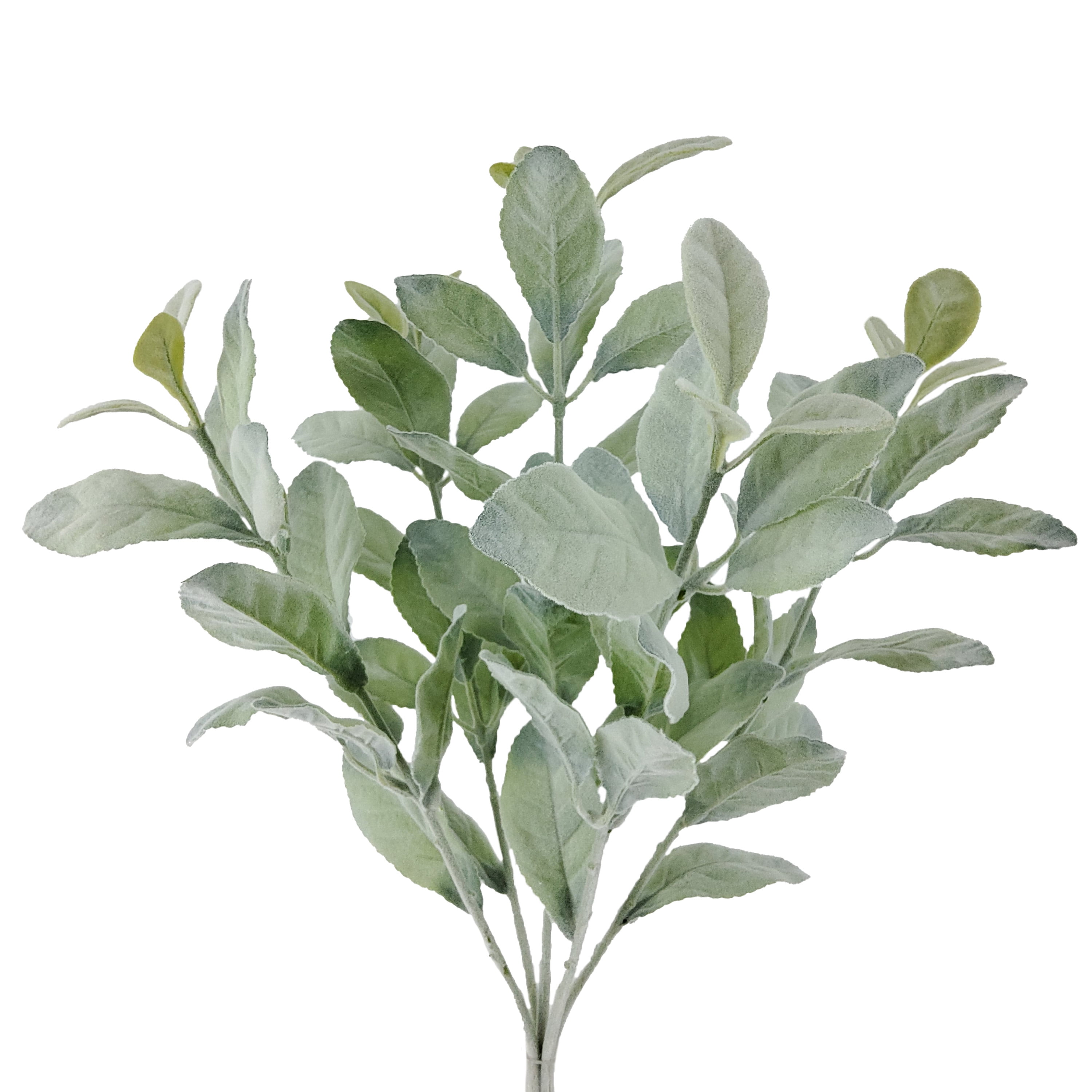 Mainstays Indoor Artificial Foliage Bush, Lamb's Ears Plant, Green Color, 19.5" Height, Pot Not Included.