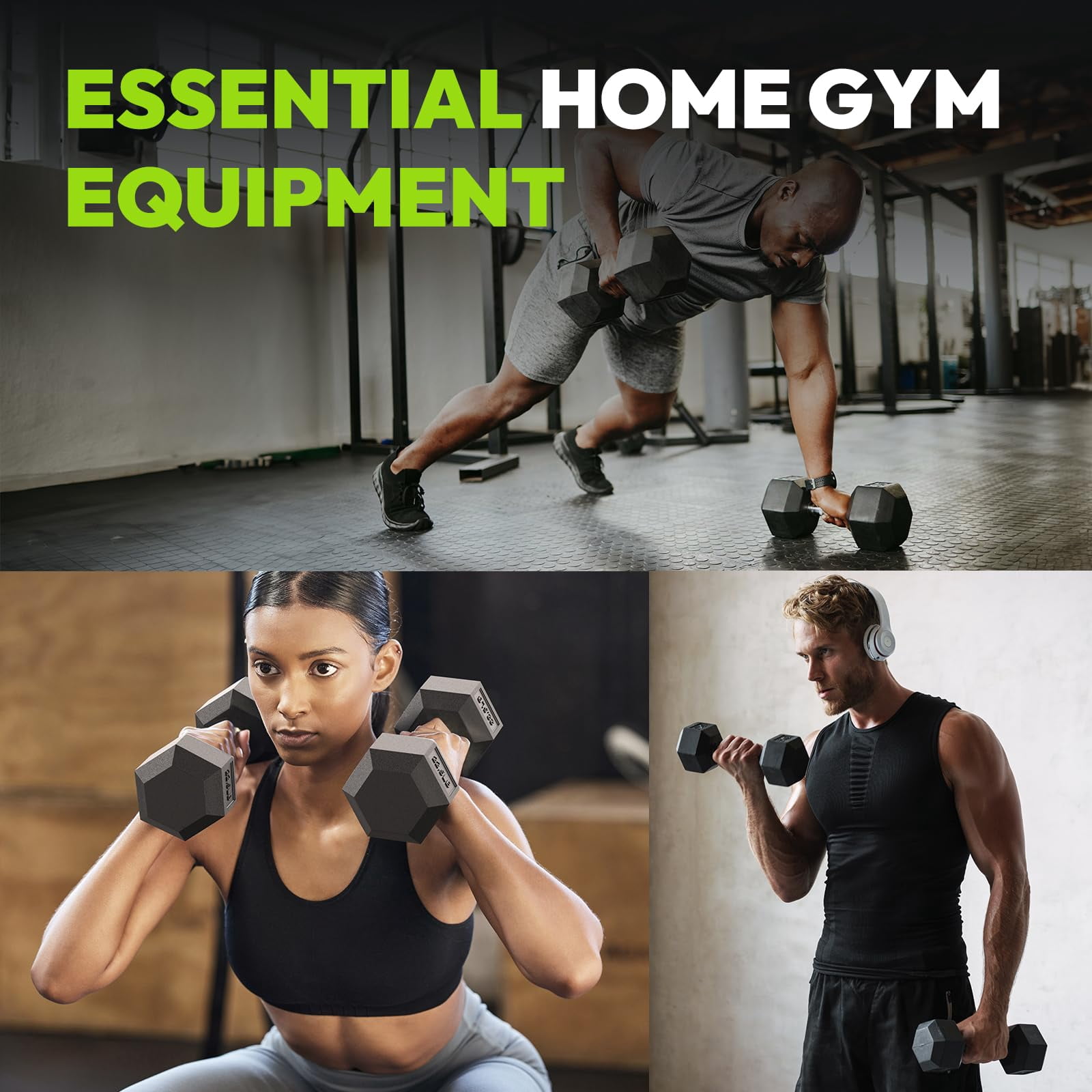 Hex Dumbbell Set  2.5-65 Lb Rubber Encased Exercise & Fitness Dumbbells Weights Of 2 Hand Weight For Strength