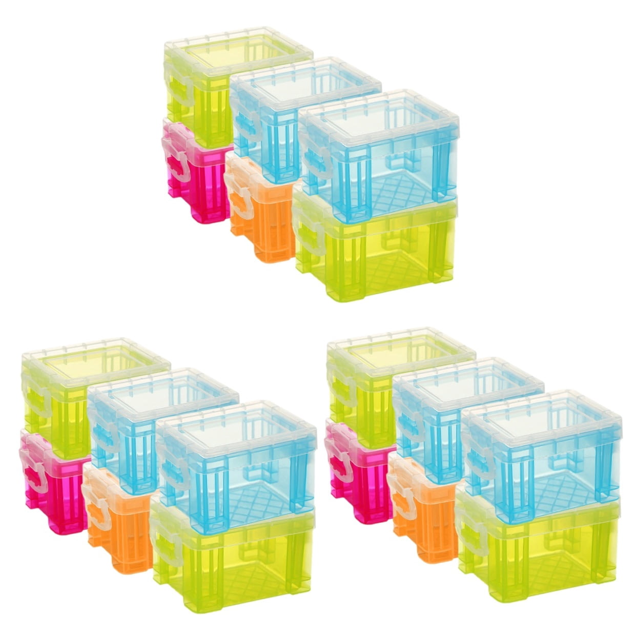 Hemoton 18 Pcs  Small Plastic Storage Box with Lid Small Storage Bin Box Sundries Storage Box
