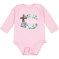thumbnail image 3 of Inktastic Happy Easter with Cross and Flowers Boys or Girls Long Sleeve Baby Bodysuit, 3 of 5