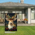 thumbnail image 3 of JOOCAR Reindeer with Holly and Lights Garden Flag for Winter Christmas Home Outdoor Garden Yard Door Decor 12x18 inch, 3 of 5