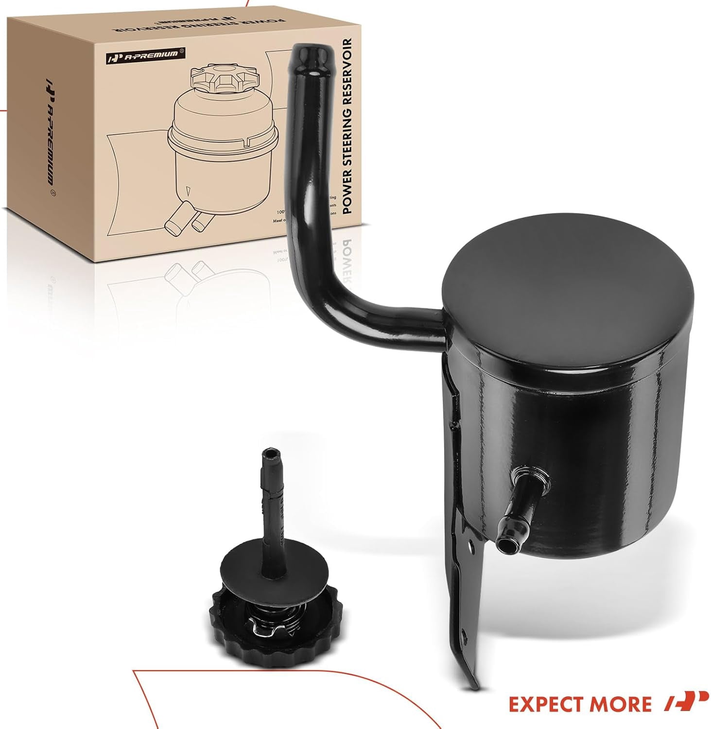 A-Premium Power Steering Reservoir/Tank with Cap & Bracket Compatible with Chevrolet Express 1500/2500/3500/4500 & GMC Savana 1500/2500/3500/4500