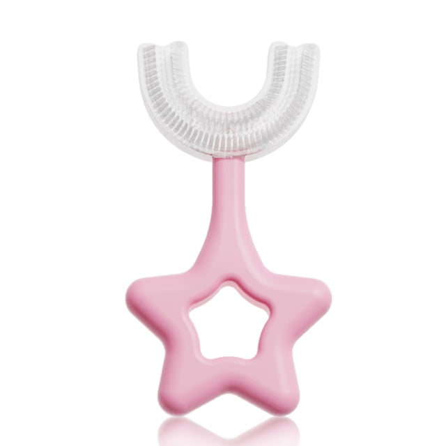 Billuyoard Cepillo de ergonómico para bebés de doble cara de silicona de 360 grados Cepillo de manual en forma de U Cuidado de Type3 NO3 Billuyoard HA009123-04
