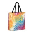 thumbnail image 3 of Single Shoulder Bag Convenience Bag 19.6×15.7×5.9in Light And Weight-Free Main Pocket Large Portable And Single Shoulder Back Lightgrey Tie-Dye Background Vibrant Colors And Swirling, 3 of 7