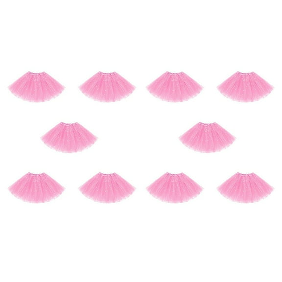 10X Tutu Skirts Star Sparkle Sequin Princess Dresses 3 Layers Ballet Dance Toddler Baby Tulle Skirt,Pink