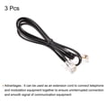 thumbnail image 3 of Uxcell Phone Extension Cord 1.64FT Telephone Cable Phone Line Cord RJ11 6P4C Plugs Black 3pcs, 3 of 5