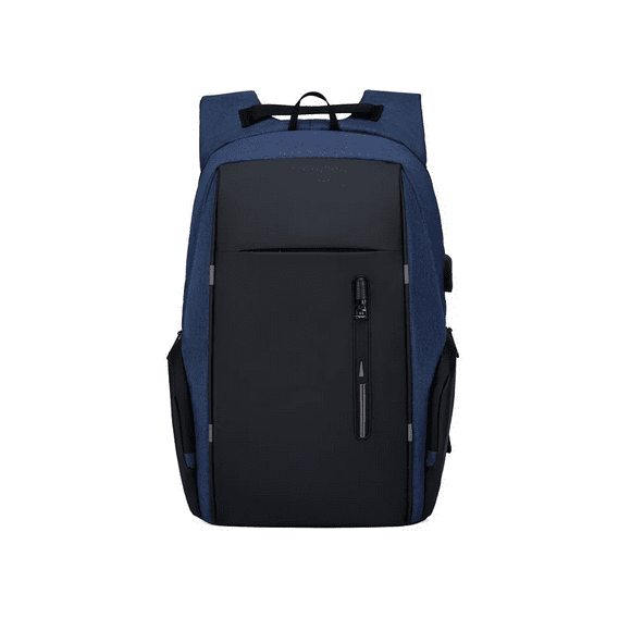 Mochila Para Laptop Con Puerto Y Cable Usb Negro con Azul