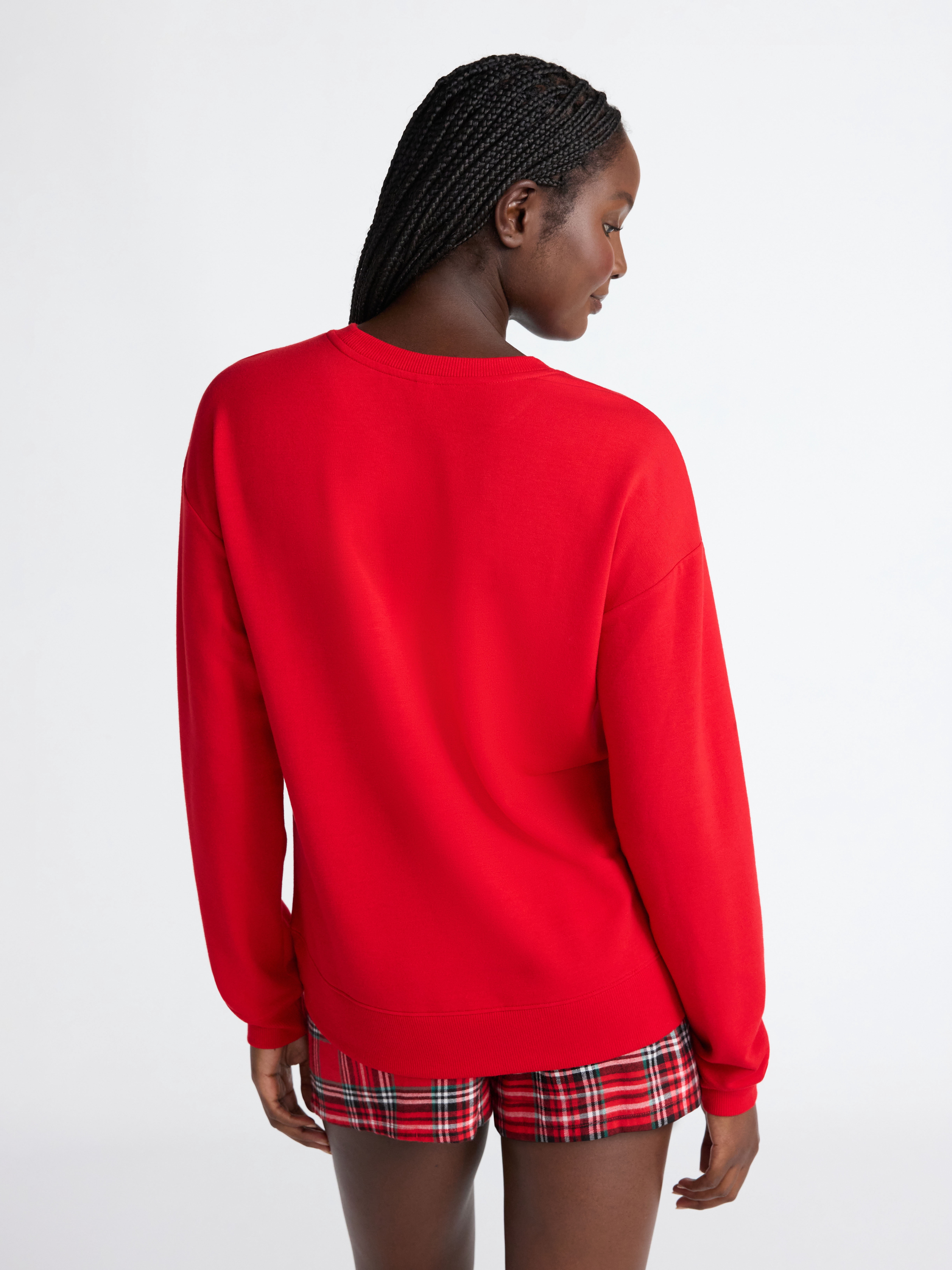 Joyspun Women's Fleece Drop Shoulder Sleep Top with Long Sleeves, Sizes XS-3X